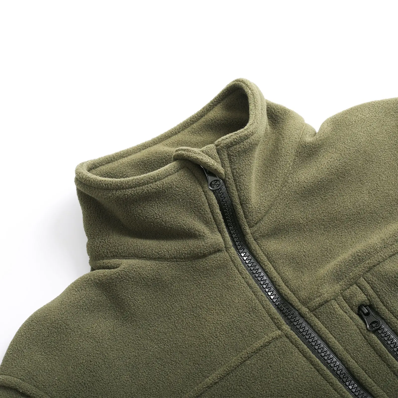 メンズフリースジャケット ソフトで暖かい 防風 フルジップアップコート 複数のジッパーポケット付き ハイキング アウトドア作業用 ウィンドブレーカー