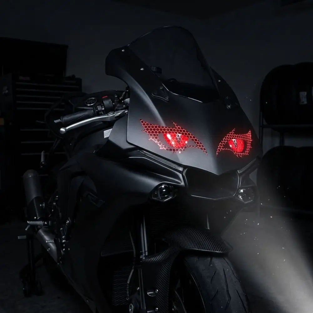 Universal Reflective Evil Eye Sticker Realistic Waterproof Motorcycle Warning Stickers 2D Plane Double Pupils Cool Car Stickers
