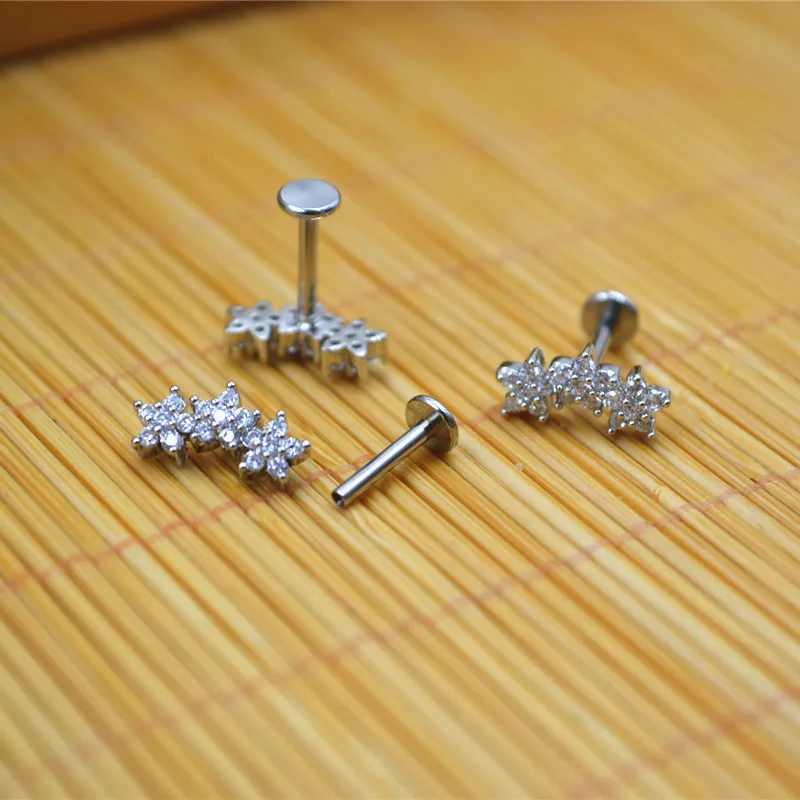 

20 шт., украшения для тела, 16 г, серьги-гвоздики для губ, носа, цветы, драгоценные камни, ушной хрящ, спираль, пирсинг козелка, украшения для тела