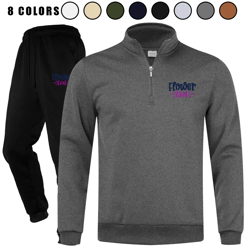 

Men's 2 Piece Casual Sports Polo Athletic Long Sleeve Quarter Zip Jogging Tracksuit Set Sweatsuit