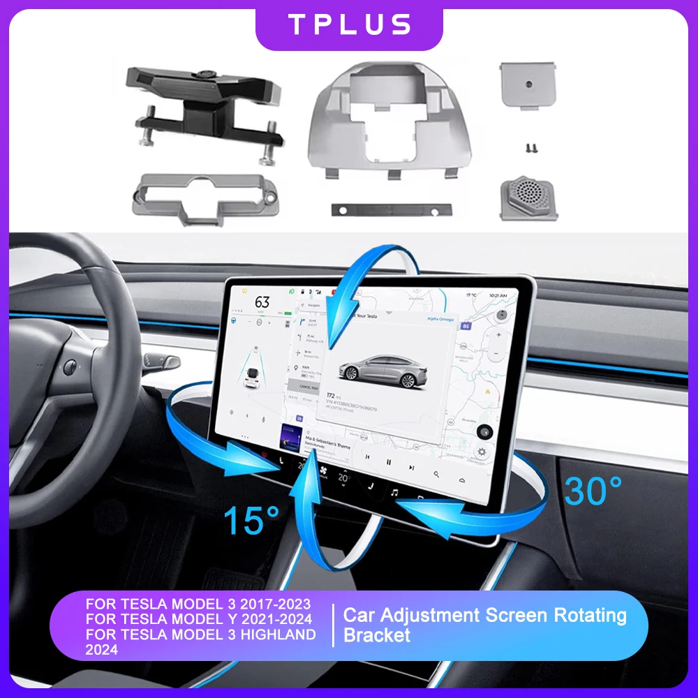 

Поворотный кронштейн центрального экрана управления для Tesla Model 3 Y для модели 3 Highland 2024, держатель GPS-навигации, поворотное крепление