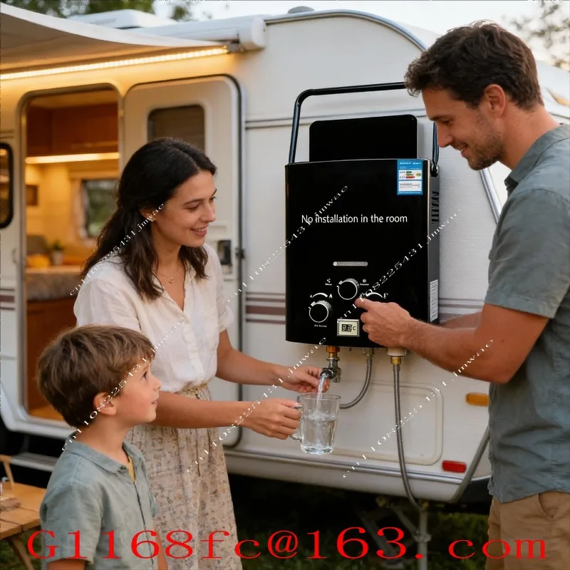 6L Instant Water Heater, Suitable for RVs and Outdoor Camping, Made of Stainless Steel Material, Electronic, Portable Design