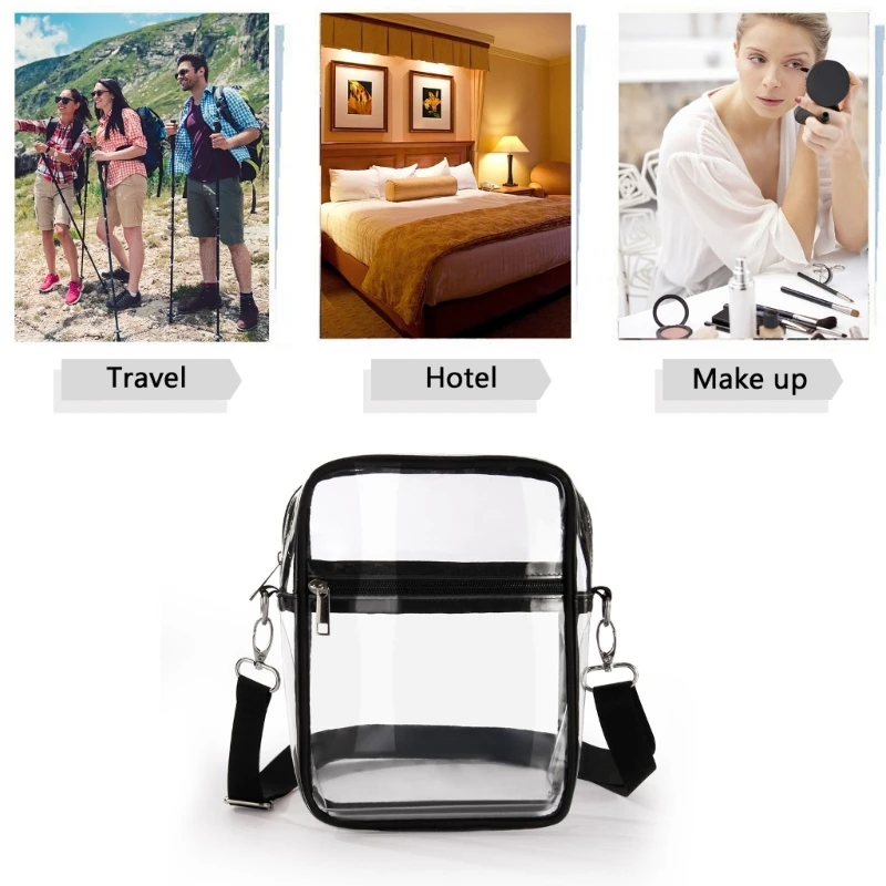 Clear Crossbody Shoulder Bag Transparent Purse Suitable for Work Travel Workout Concert Sporting Events