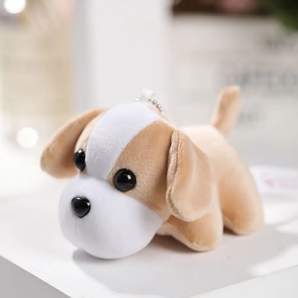 LLavero de perro de juguete de peluche de tamaño de 10cm, llavero de peluche de cachorro bonito y ecológico suave, colección de juguetes colgantes de felpa de diseño Adorable y bonito