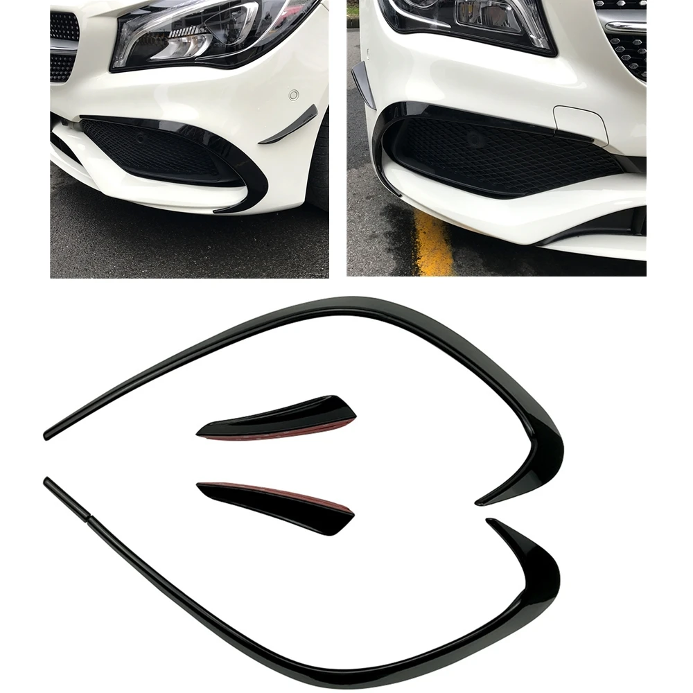 For Mercedes-Benz CLA CLA200 CLA250 CLA260 C117 W117 2016-2019 Front Bumper Air Vent Trim Hood Intake Frame Brow Spoiler Lip