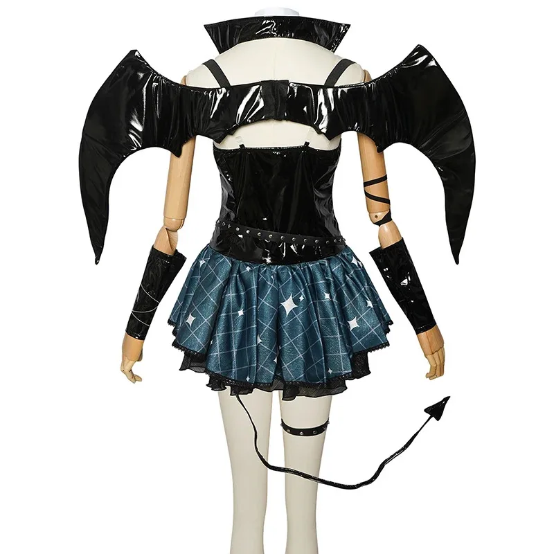 

ff34Anime Demon Miku Cosplay Costumes Game Devil Hatsune Women Sexy Uniform Dress Wig Wings Horns Tail Suit Carnival Party Outfi