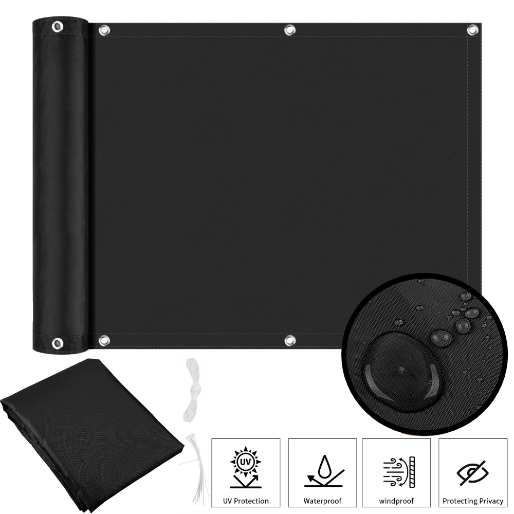 Balkon Privacyscherm Cover Hek Patio Waterdicht Schaduwdoek 95% UV-bescherming Schild Dek Schaduw Zeil Tuin Veranda Zwembad Decor