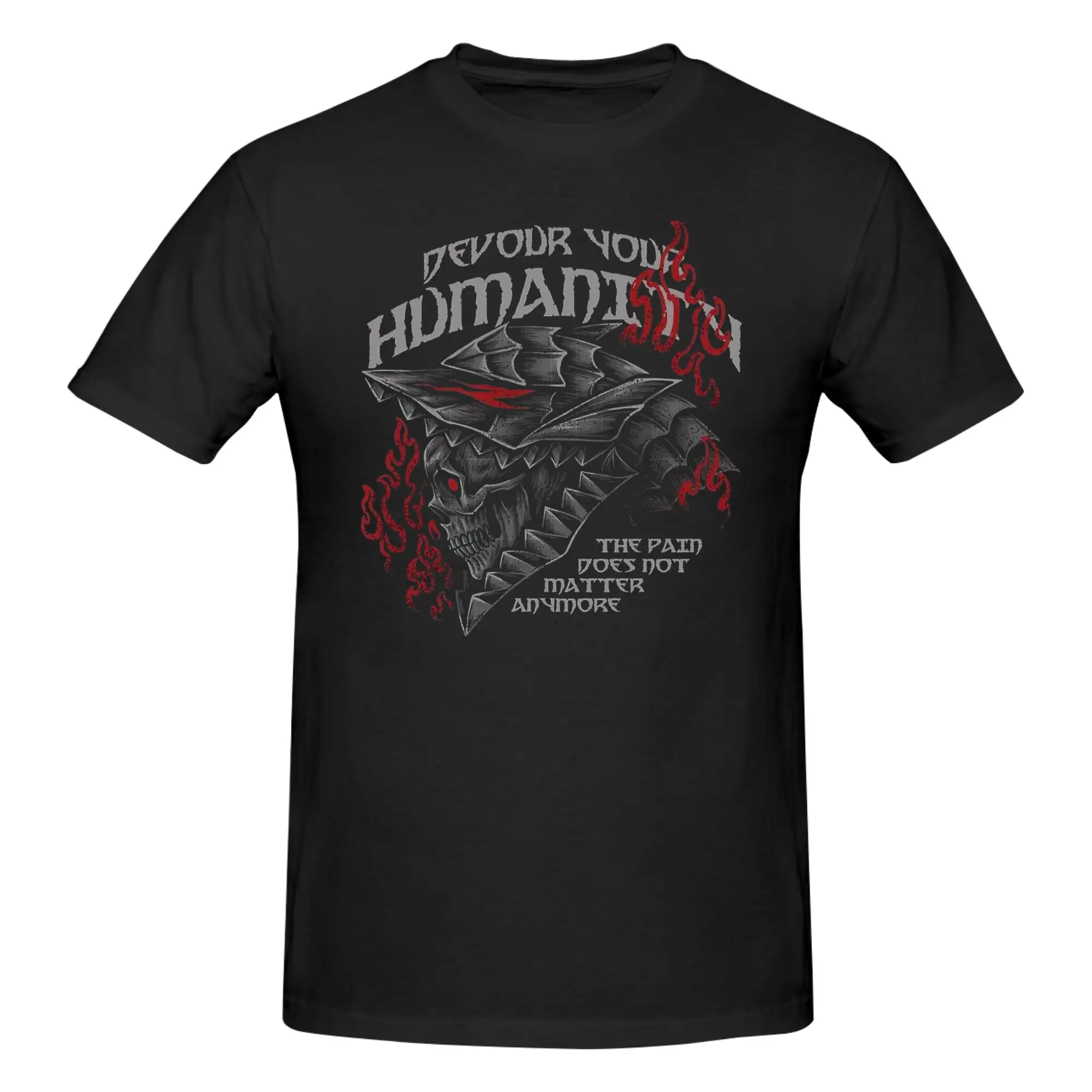 1 Piece Devour Your Humanity Funny 100% Cotton T-Shirt B-Berserker Anime Tees Tops For Men