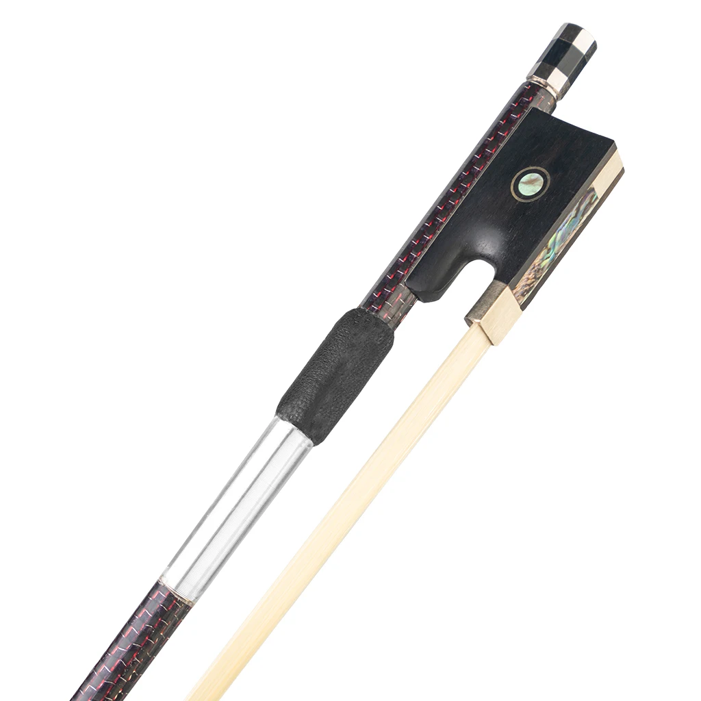 Master 4/4 Size Braided Carbon Fiber Violin Bow White Mongolia Horsehair Ebony Frog Light And Durable