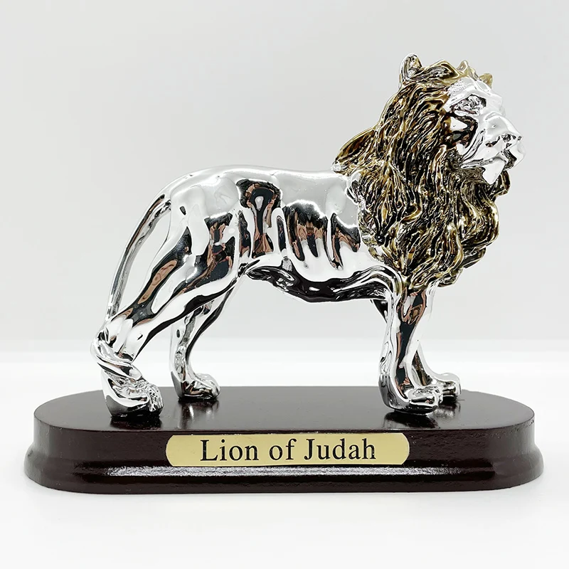 Lion of Judah Jewish Craft Israeli Home Decoration Resin Lion Wood Base Home Decoration Accessories Figurine Desk Decoration