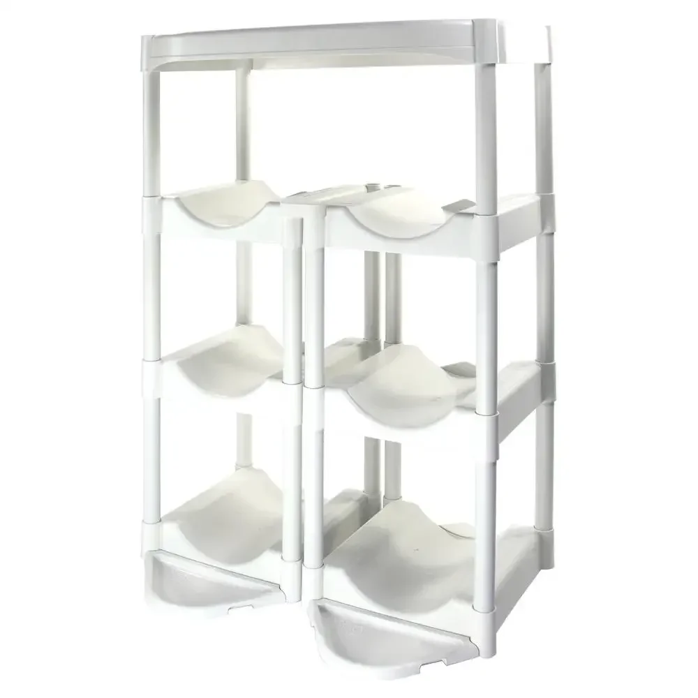 

Water Bottle Storage Shelf 6-Tray System Durable Plastic Floor Protector Organizer Kit