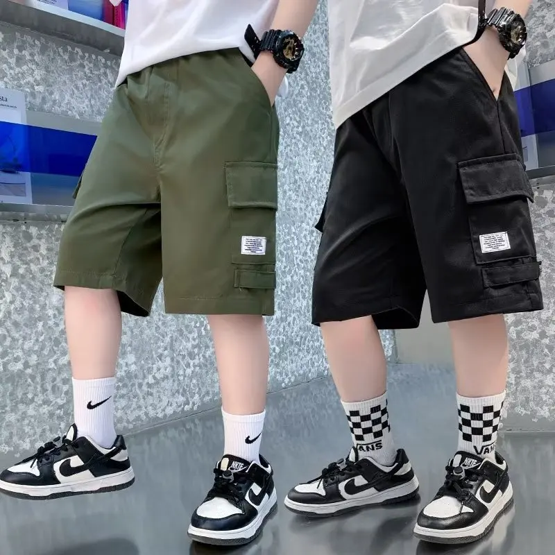 

Boys' Workwear Shorts, Summer Versatile Casual Pants For Middle-aged And Young Children, Baby Five Point Sports Pants Trend