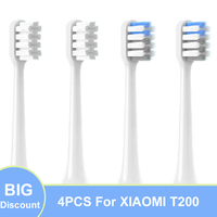 4pcs for XIAOMI T200 Soft DuPont Replacment Brush Heads Bristle Suitable Nozzles Sonic Electric Toothbrush Vacuum Packaging