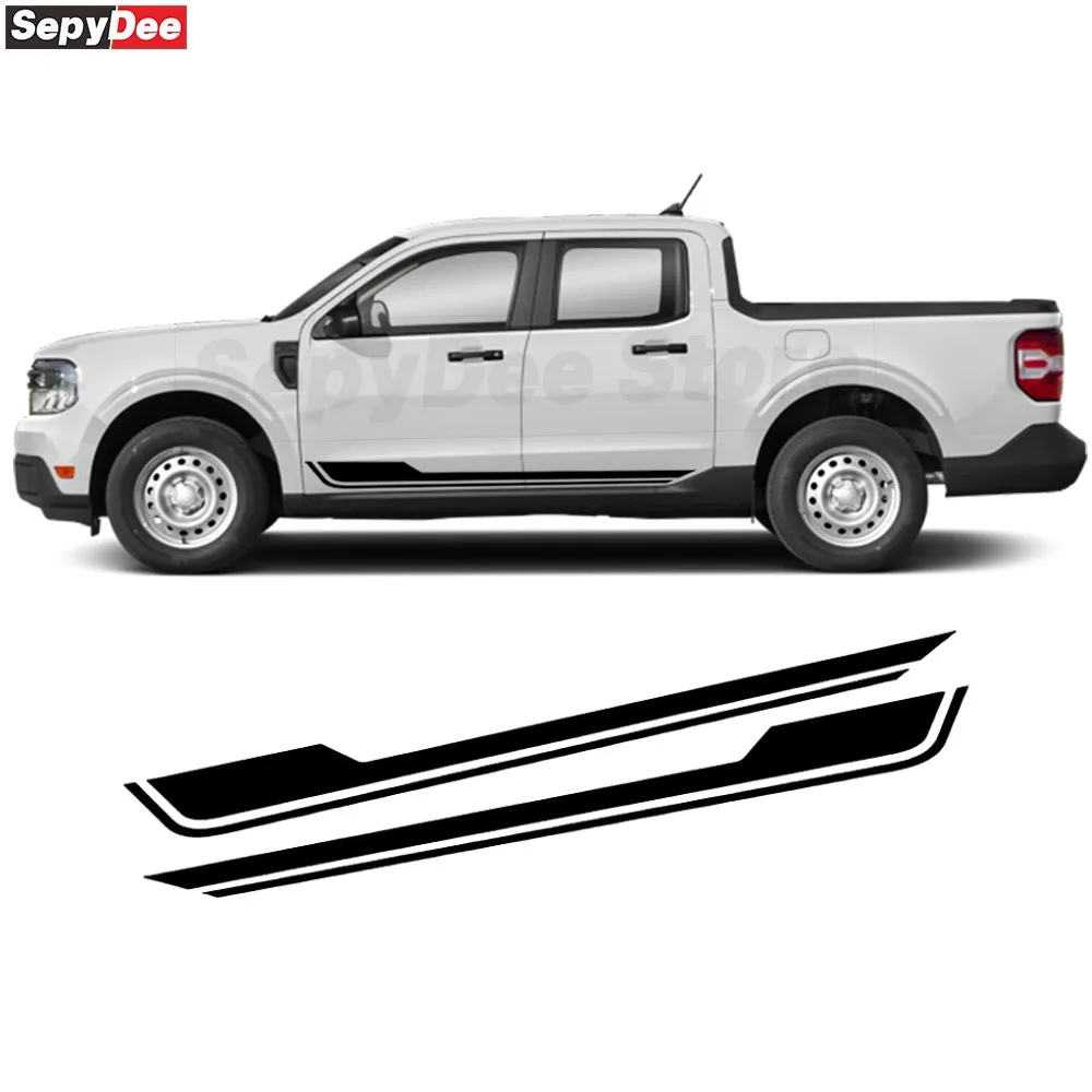 

2 шт. для Ford Maverick, боковая наклейка на дверь автомобиля в полоску, пикап, декор кузова, виниловая наклейка, автомобильные аксессуары
