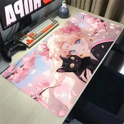 Kawaii Mouse Pad Office Computer Desk Mat Rubber Mouse Mats Gamer Keyboard Beautiful Girls Mousepad Cabinet Cute Pc Gaming