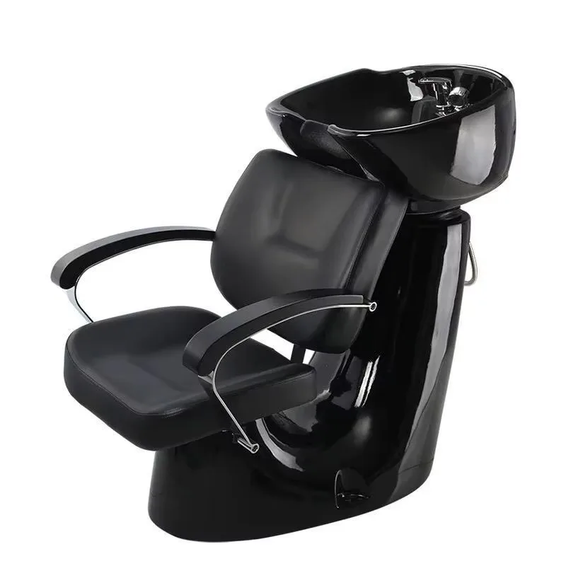 Modern Minimalist Ceramic Hair Salon Shampoo Chair Reclining Water-Flushing Bed Dedicated to Salons