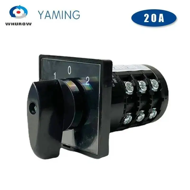 

Yaming Electric HZ5B-20/3 Cam Switch Rotary Combination Universal Changeover 20A 3 Poles 3 Position Optional Control Dual Power