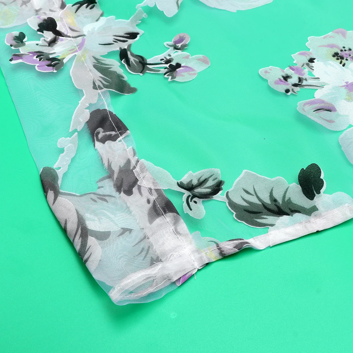 زهرة الأوركيد شير نافذة الستار أسود أبيض أنيق الأزهار طباعة غرفة المعيشة ديكور الشاش الستائر الستارة الضوء الطبيعي #3