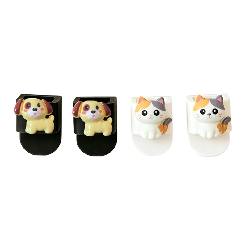 New 1/2/4Pcs Sewing Machine Scissor Box With Cat Dog Pattern Storage Adhesive Backing Versatile For Storing Scissors, Tweezers