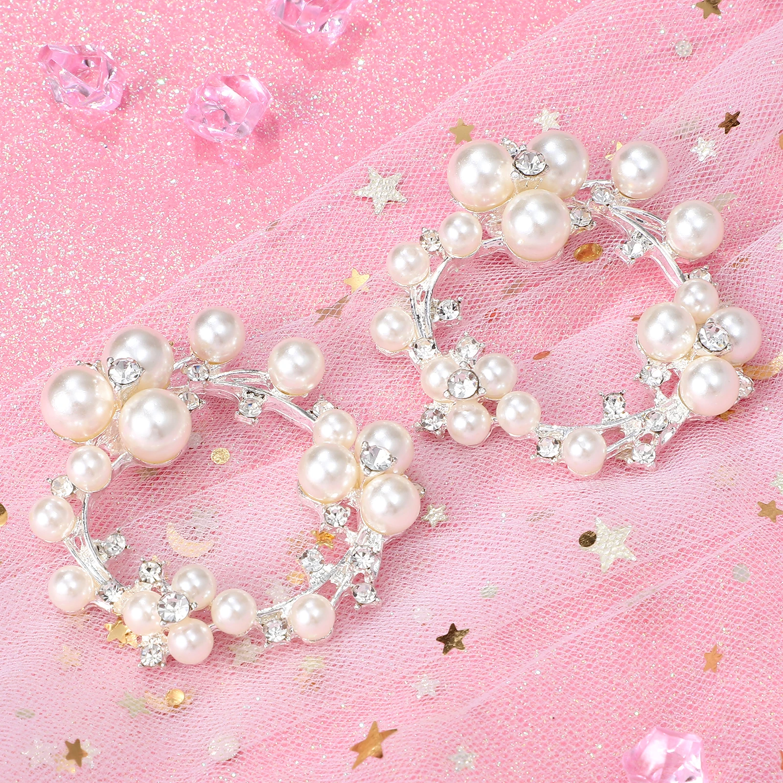 

1 Pair Silver Shoe Clips Decorative Buckles Wedding Shoe Decor Pearl Crystal Charms Women Accessories Removable Ornaments For