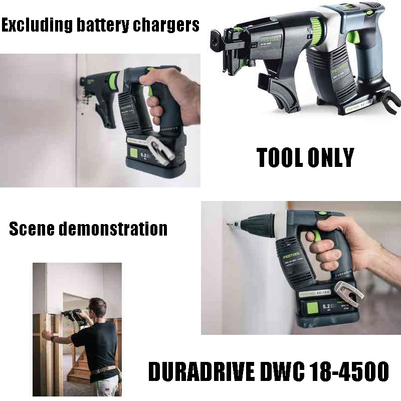 FESTOOL 201675 DWC 18-4500 BASIC Cordless 18V Drywall Screwdriver Carpentry Specific Nail Gun Power Tools