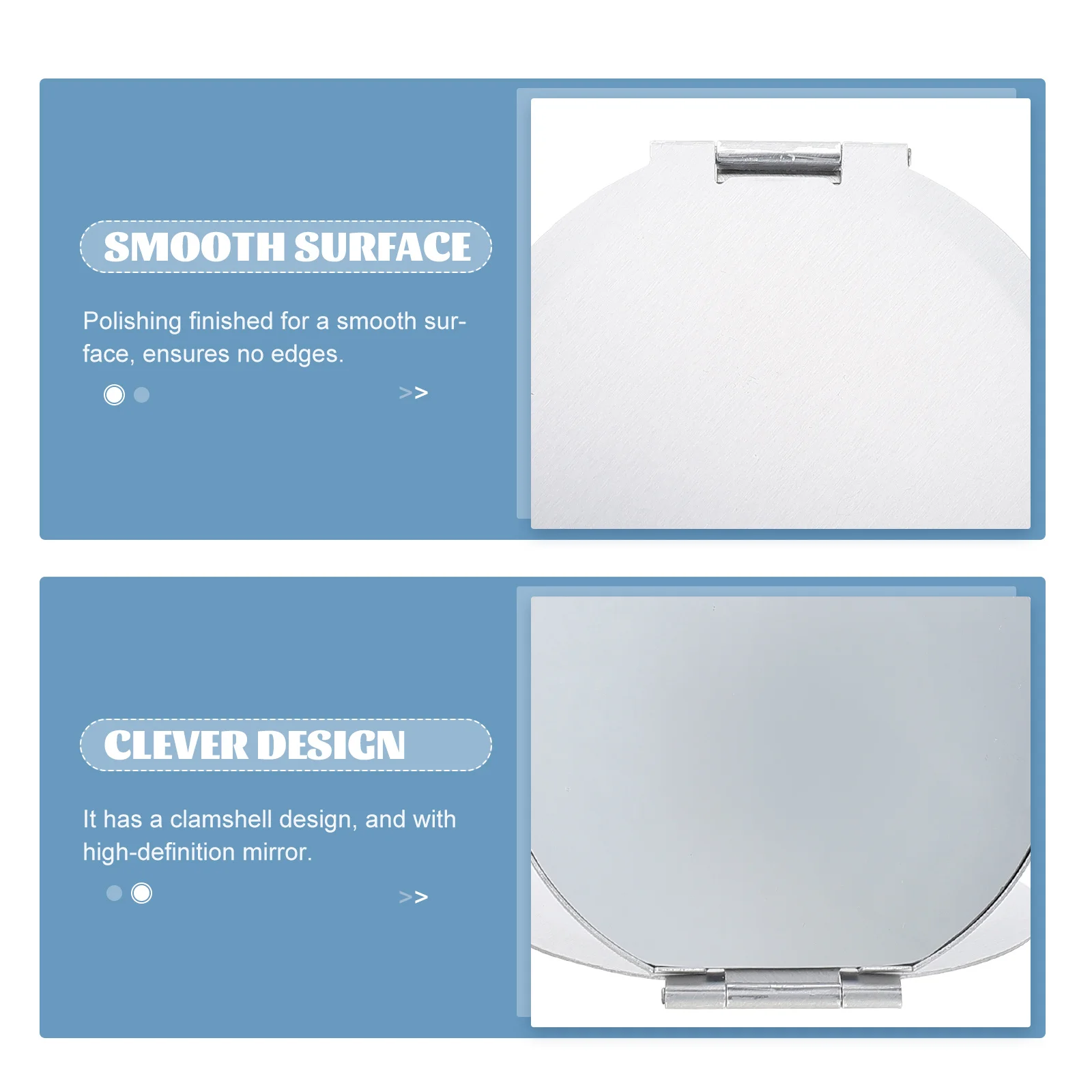 6 قطع مرايا مكياج صغيرة مستديرة بتصميم صدفي مدمج، مرآة عالية الوضوح للنساء، مرايا مكياج مدمجة