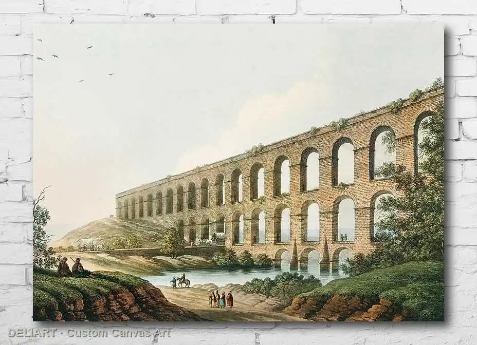 Ottoman Vintage Travel - Aqueduct Near Belgrade - Canvas Wall Art Poster Print Vintage Home Decor Unframed