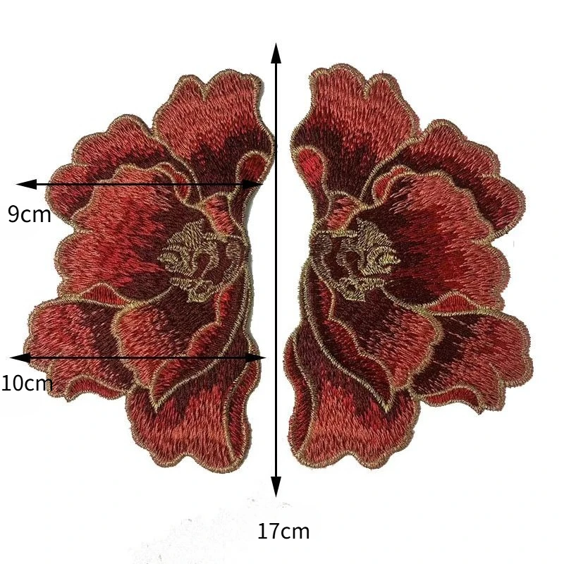 

Wind peony flower DIY embroidery flower down jacket patch patch sticker fashion ethnic style decoration needs to be sewn