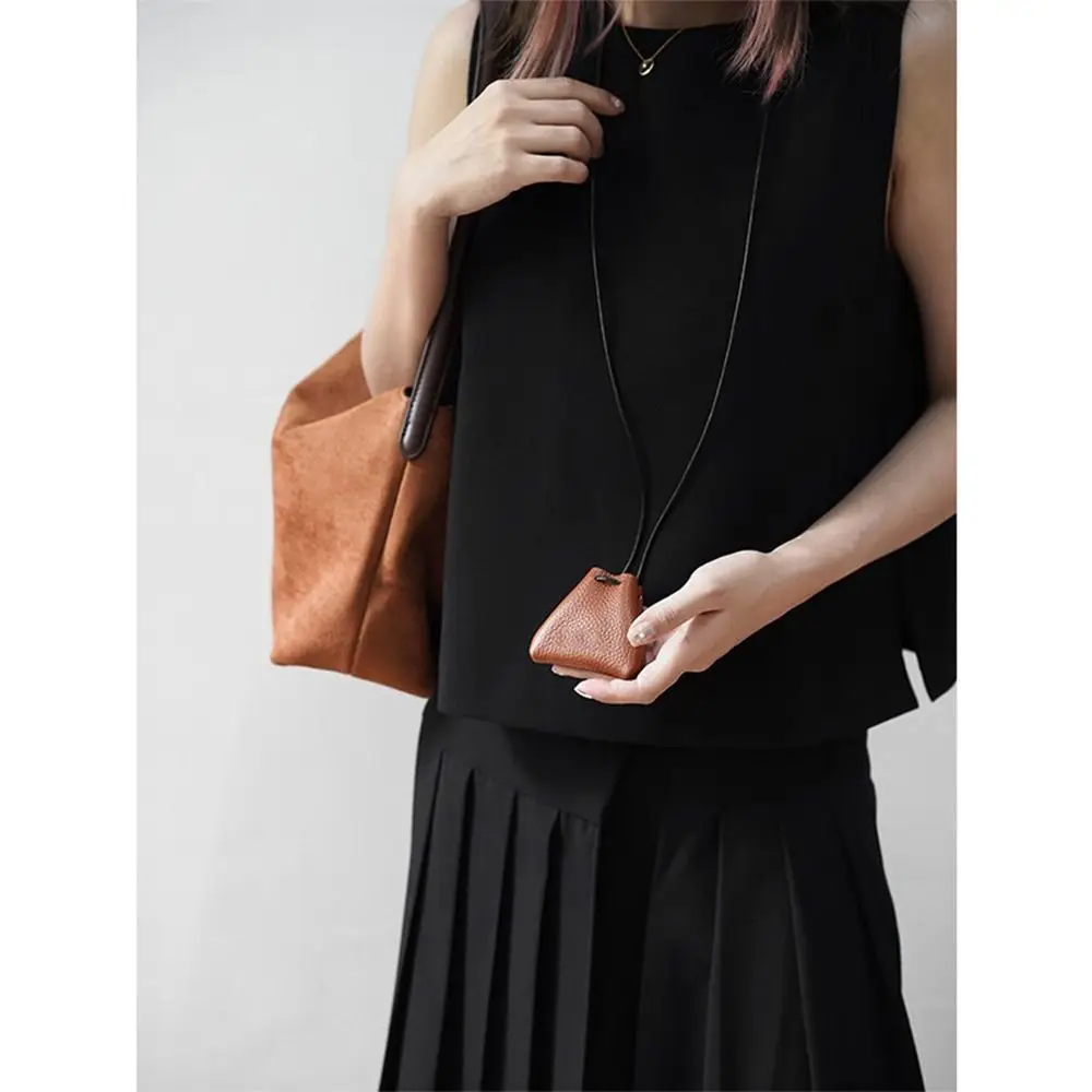 PU 스웨이드 가방 목걸이 동전 지갑 펜던트, 긴 스트랩, 착용 열쇠 가방 목걸이 레오파드 무늬, 긴 목걸이 걸이 액세서리