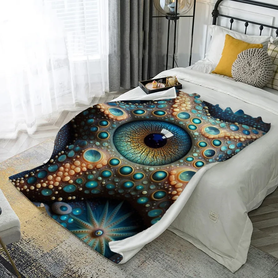 

Зачарованный узор глаз, фланелевое покрывало из микрофибры, одеяло для спальни, гостиной, дивана, мягкое и удобное украшение для дома