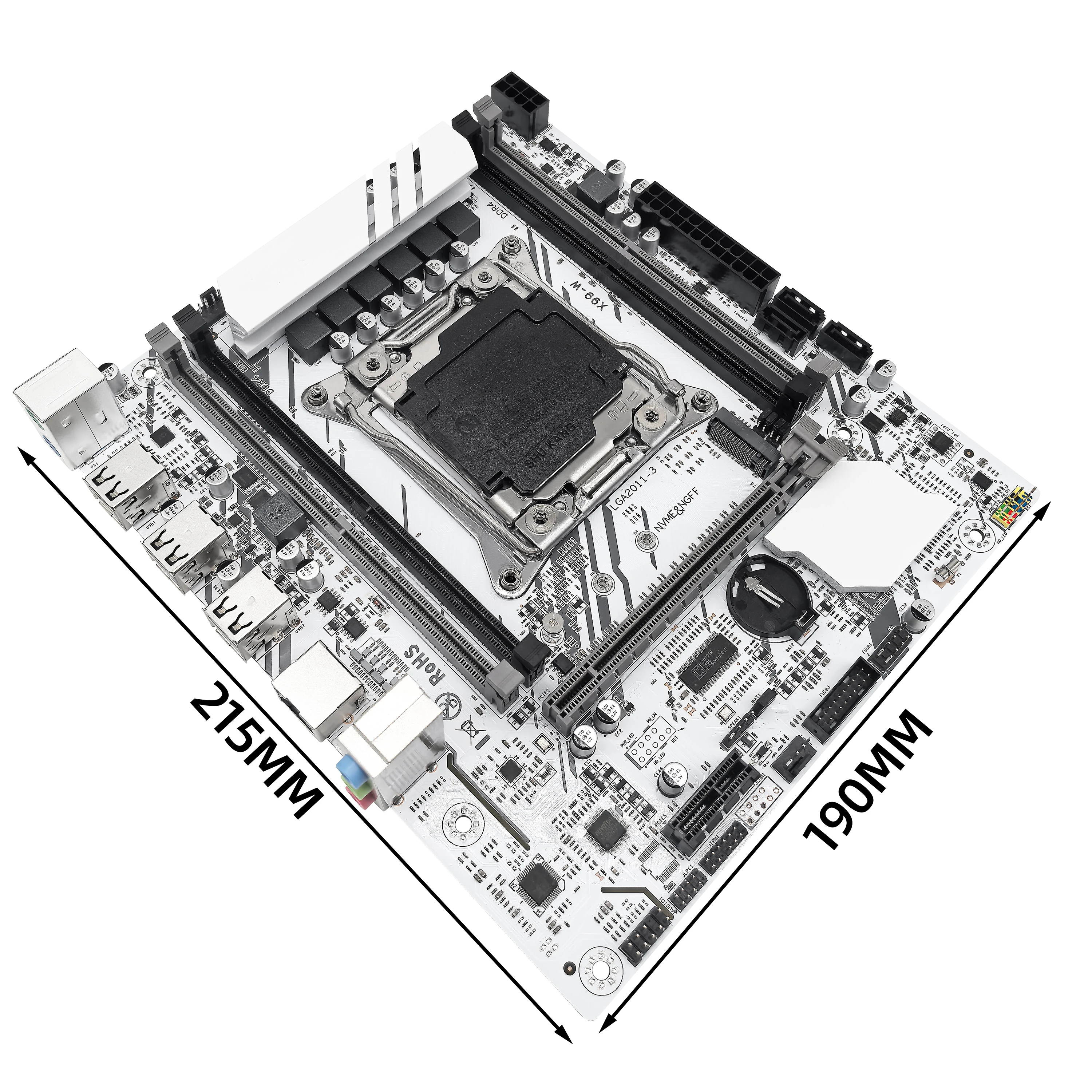 ZSUS X99-White Motherboard Set Kit With Intel LGA2011-3 Xeon E5 2630 V4 CPU DDR4 16GB (1*16GB) 2133MHZ RAM Memory NVME M.2 SATA