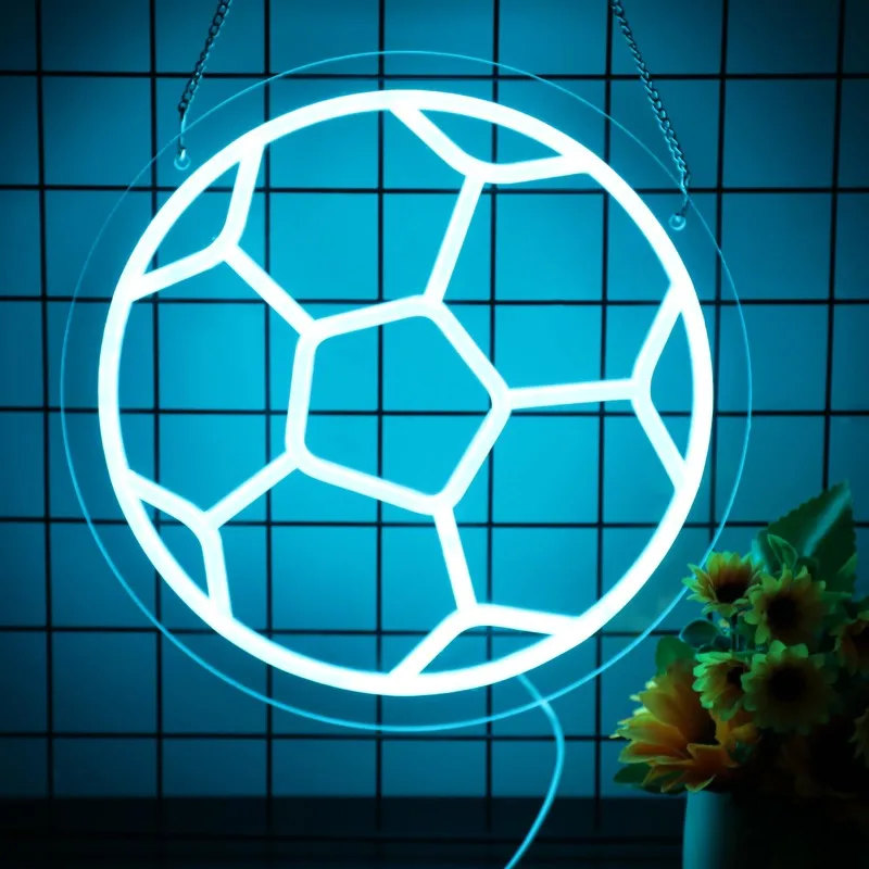 Soccer Neon Sign For Home Décor Bedroom Decor Room Neon Sign Gym Decor Sports Men Women Wall Décor Gift Size 12''