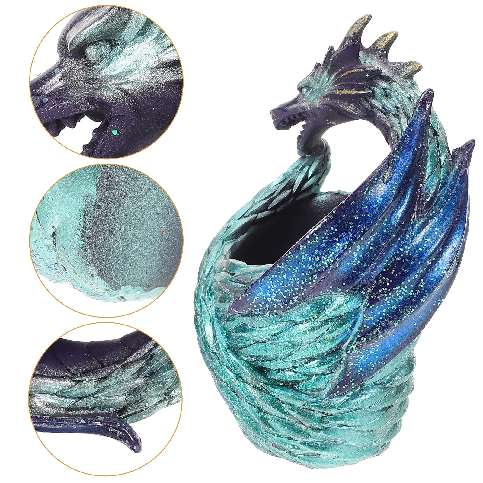 

Dragon Shaped Statue Planter Resin Succulent Pot For Home Office Garden Indoor Outdoor Small Bonsai Container Flowerpot Decor