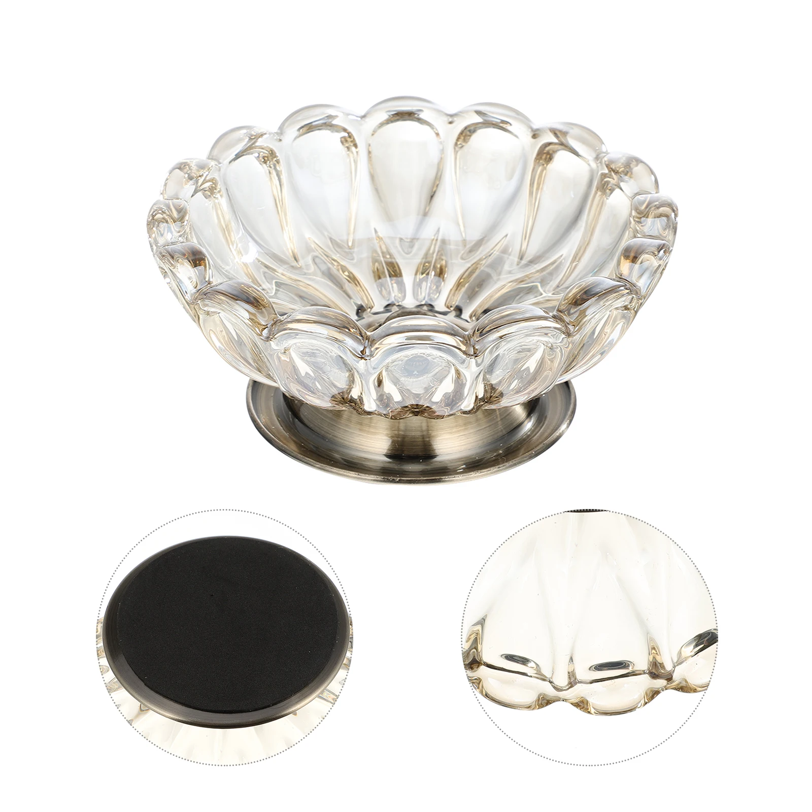 

1pc Sturdy Crystal Cylinder Fruit Plate Crack Resistant Serving Tray Snack Dessert Container Simple Design Home Café Use