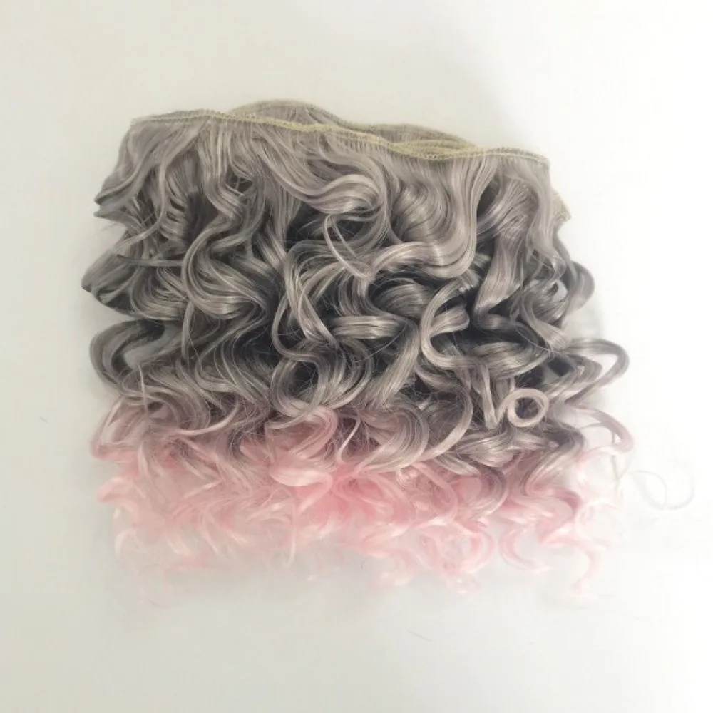 DIY 15CM Length Curly Hair Chemical Fiber Imitation Wool Roll DIY Hair Gradient Color Hair Extensions For BJD SD