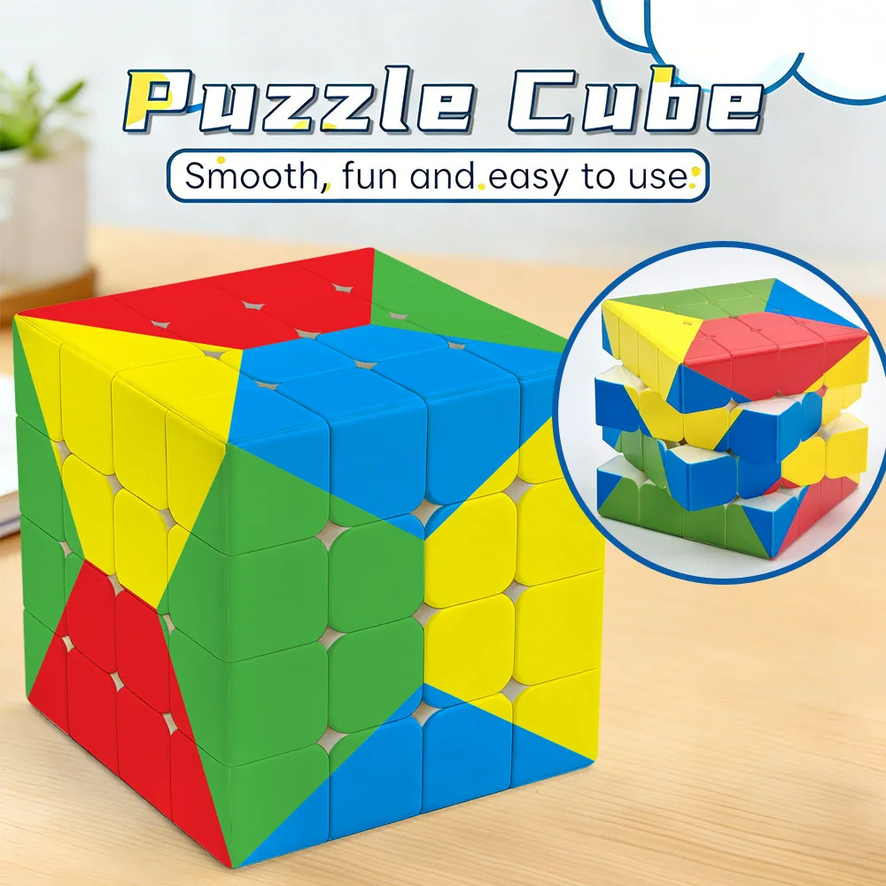 Mega Rainbow 4x4 Cube ( 4 Colors ), 4x4 UV Printing Element Cube Magic Cube, Puzzles Cube, Christmas/Birthday Gift
