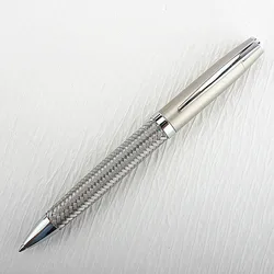 1Pcs High Quality Steel Wire Weaving Metal Ballpoint Pen Stainless Steel Stationery Writing Gift Pens and Office School Supplies