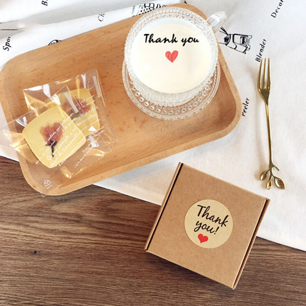 

12Pcs Seal Stickers Thank You Design 3.5cm Diameter Vintage Style Kraft Paper Labels for DIY Food Packaging Gift Decoration