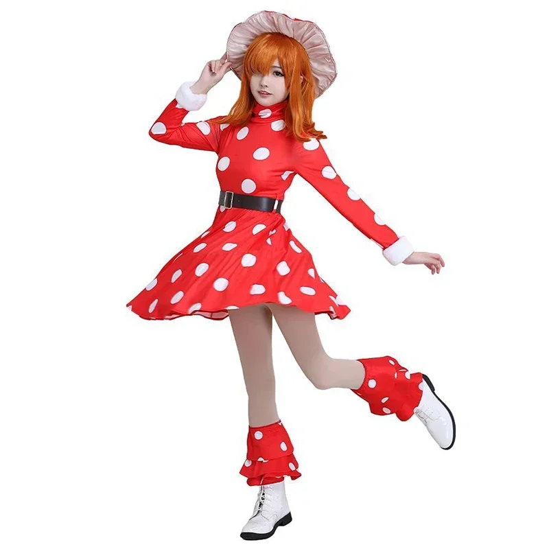 3XL Anime My Hero Academia Kinoko Komori Cosplay Costume Red Mushroom Dress Suit With Hat Halloween Christmas For Adult MN9
