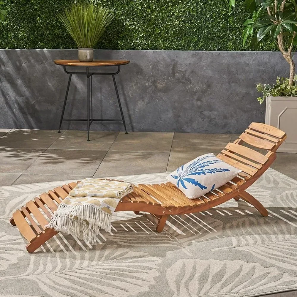 

Lahaina Wood Outdoor Chaise Lounge Recliner Natural Yellow Freight Free Relaxing Chair Furniture