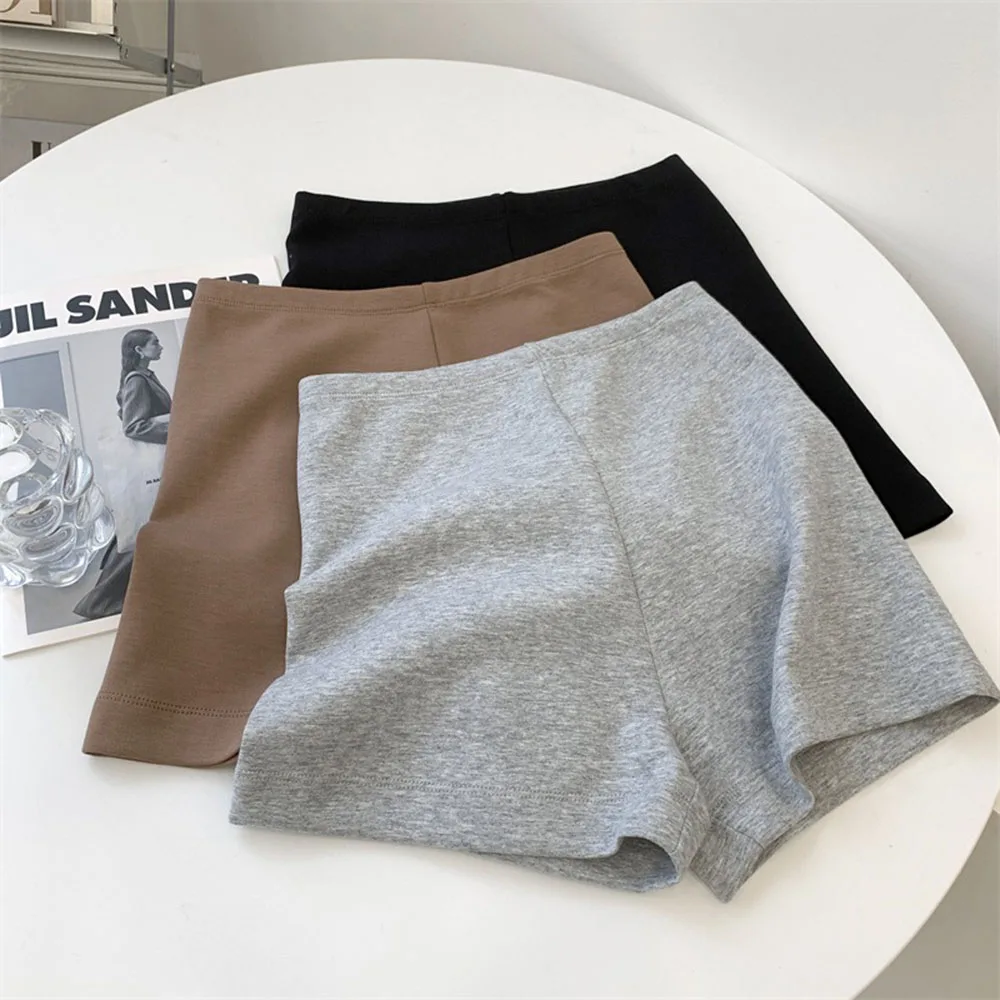 

Sexy High Stretch Hot Pants Women's Solid Summer Simple High Waisted A-Line Shorts Korean Style Fashion Cotton Fabric Inner