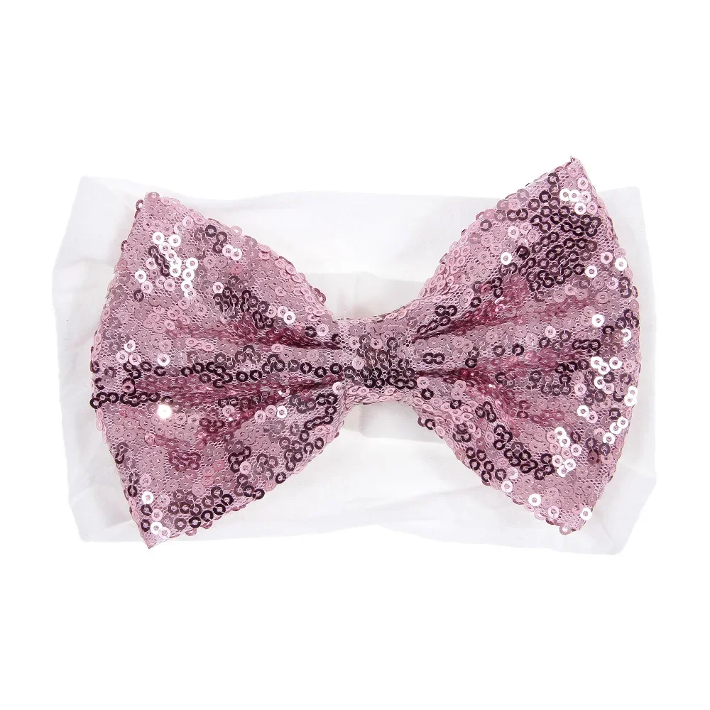 1PCS Newborn Toddler Sequin Bow Headwraps Cute Baby Girls Knot Nylon Turban Headbands Fashion Children Hair Accessories