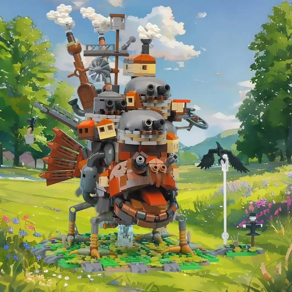 

Новый набор строительных блоков MOC «Классический мобильный замок» 2026 года: Анимированный дом с движущимися элементами, конструктор из кирпичиков, игрушки для сборки, подарки для детей