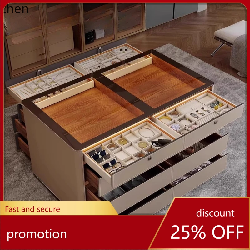 

HT Cloakroom Island Cabinet Bedroom Storage Cabinet Jewelry Display Cabinet