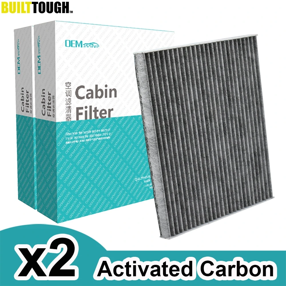 2x Car Pollen Cabin Air Conditioning Filter Activated Carbon For Hyundai Grand Santa Fe DM Sonata YF Kia K5 2012 2013 2014 2015