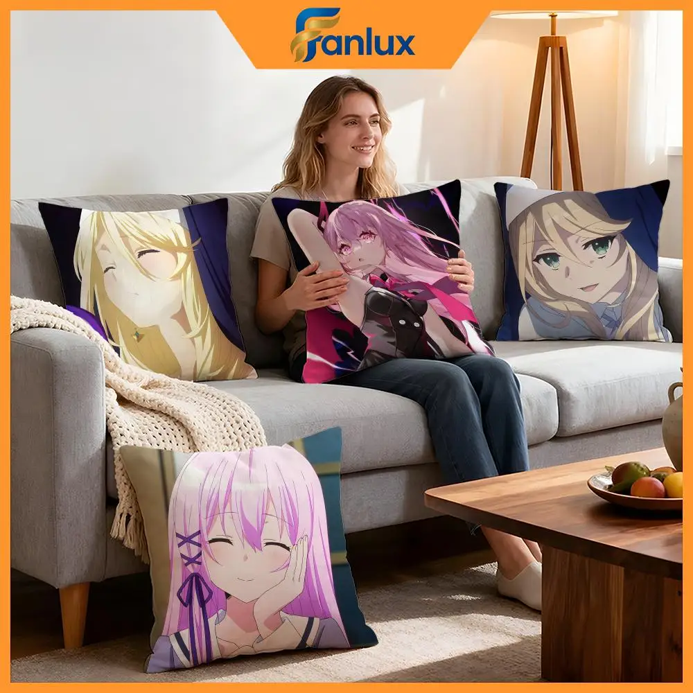 Anime Engage Kiss Cushion Cover 4Pcs Decorative Covers Soft Cushion Case for Sofa Couch Decor 40x40 45x45 Pillowcases