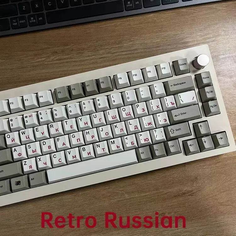 145keys Russian Keycaps Retro Cherry Profile PBT RU Keycap Dye Sublimation for MX Switch Gaming Mechanical Keyboard Accessories