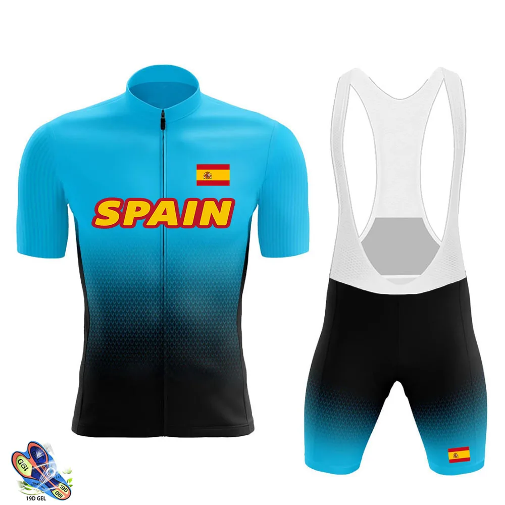 SPAIN Team Cycling Jersey Set 2022 Summer Men Short Sleeve MTB Sports Cycling Clothing Bicycle Maillot Ropa Ciclismo Hombre Suit