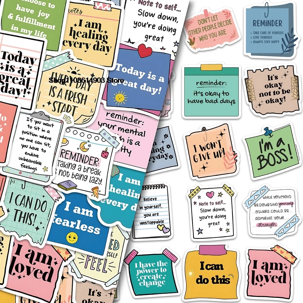 

50PCS Self-affirmation motivational label stickers Creative Decoration Mobile Phone Laptop Computer water bottle Sticker