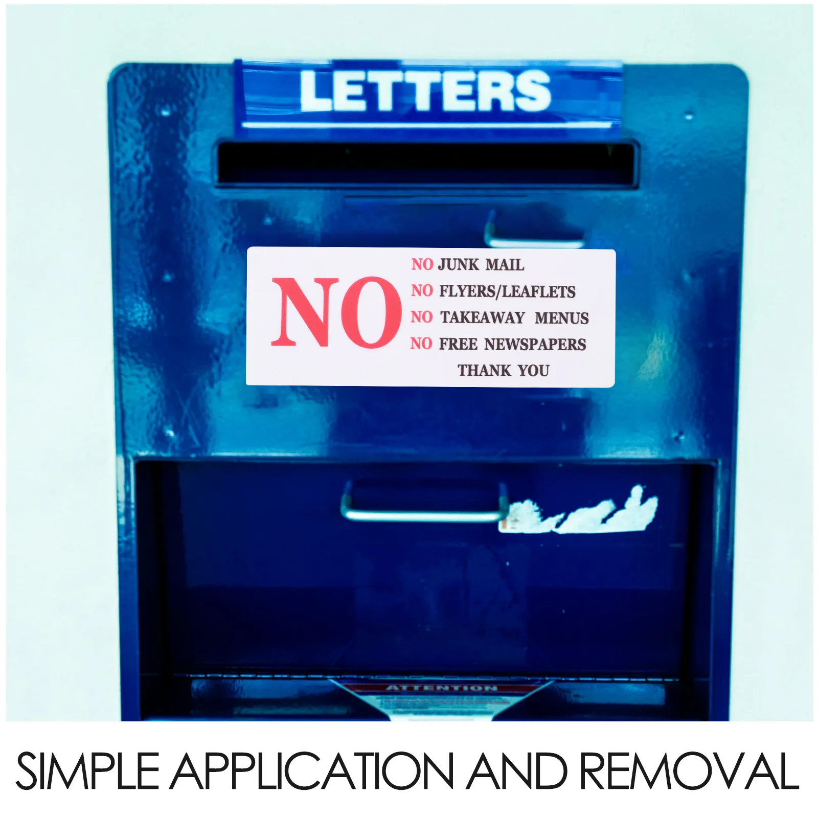 2Pcs No Junk Mail Sticker Self Adhesive Decal Easy Apply Mailbox Sign Home Business Effective Deterrent Quality Warning Sticker